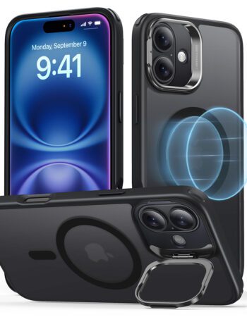 ESR Калъф Classic Hybrid със стойка, iPhone 16, MagSafe /матово черен/