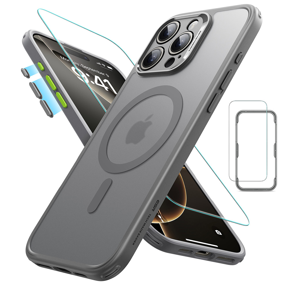 ESR Калъф Classic Pro + стъкло SET iPhone 16 Pro Max, MagSafe /матово сив/ Amazon Pack