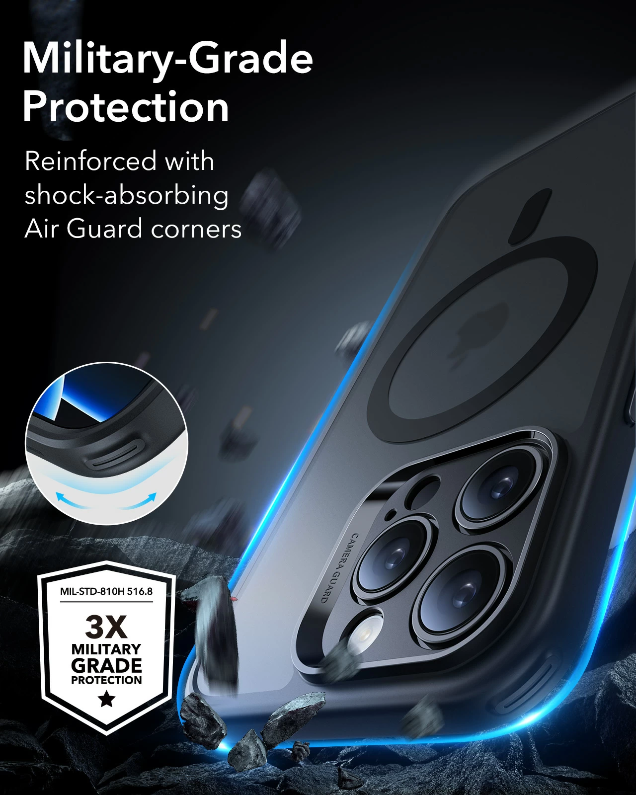 ESR Калъф Classic Pro + стъкло SET iPhone 16 Pro Max, MagSafe /матово сив/ Amazon Pack – снимка 2
