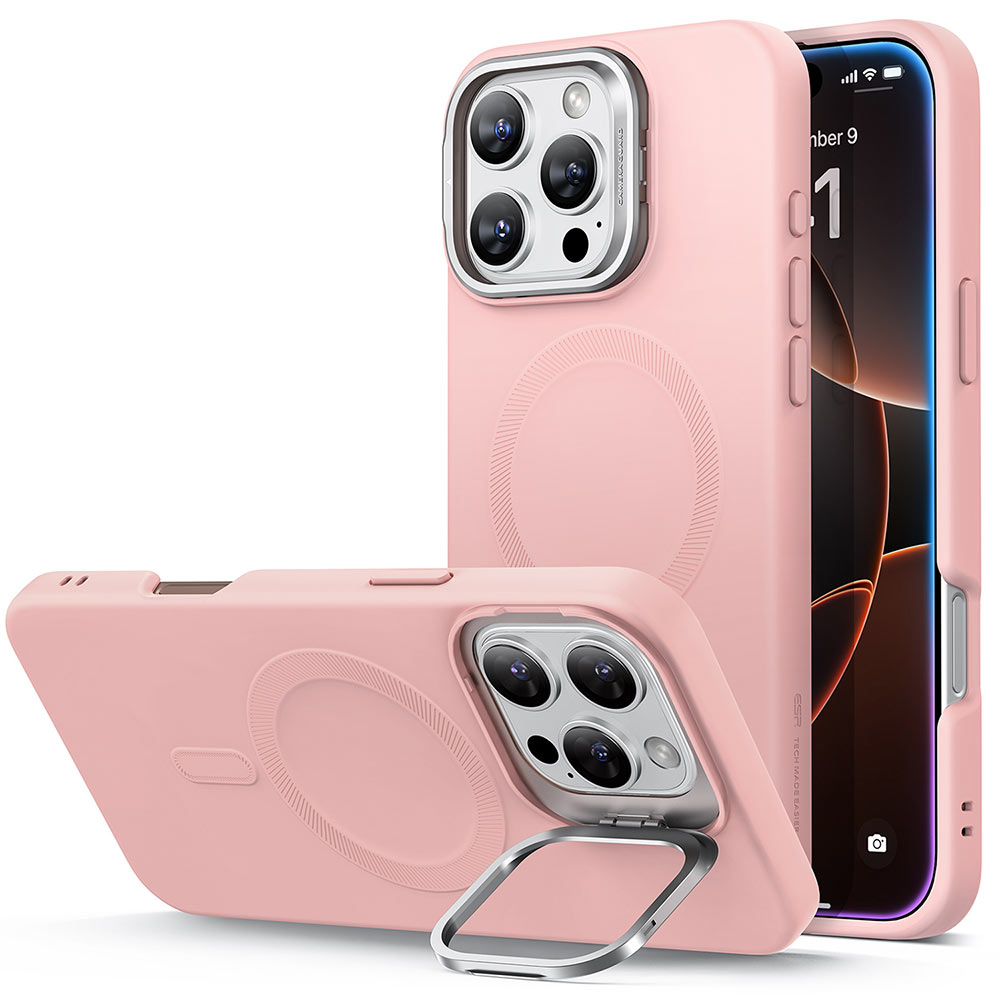 ESR Калъф Cloud Soft със стойка iPhone 16 Pro Max, MagSafe /розов/ Amazon Pack