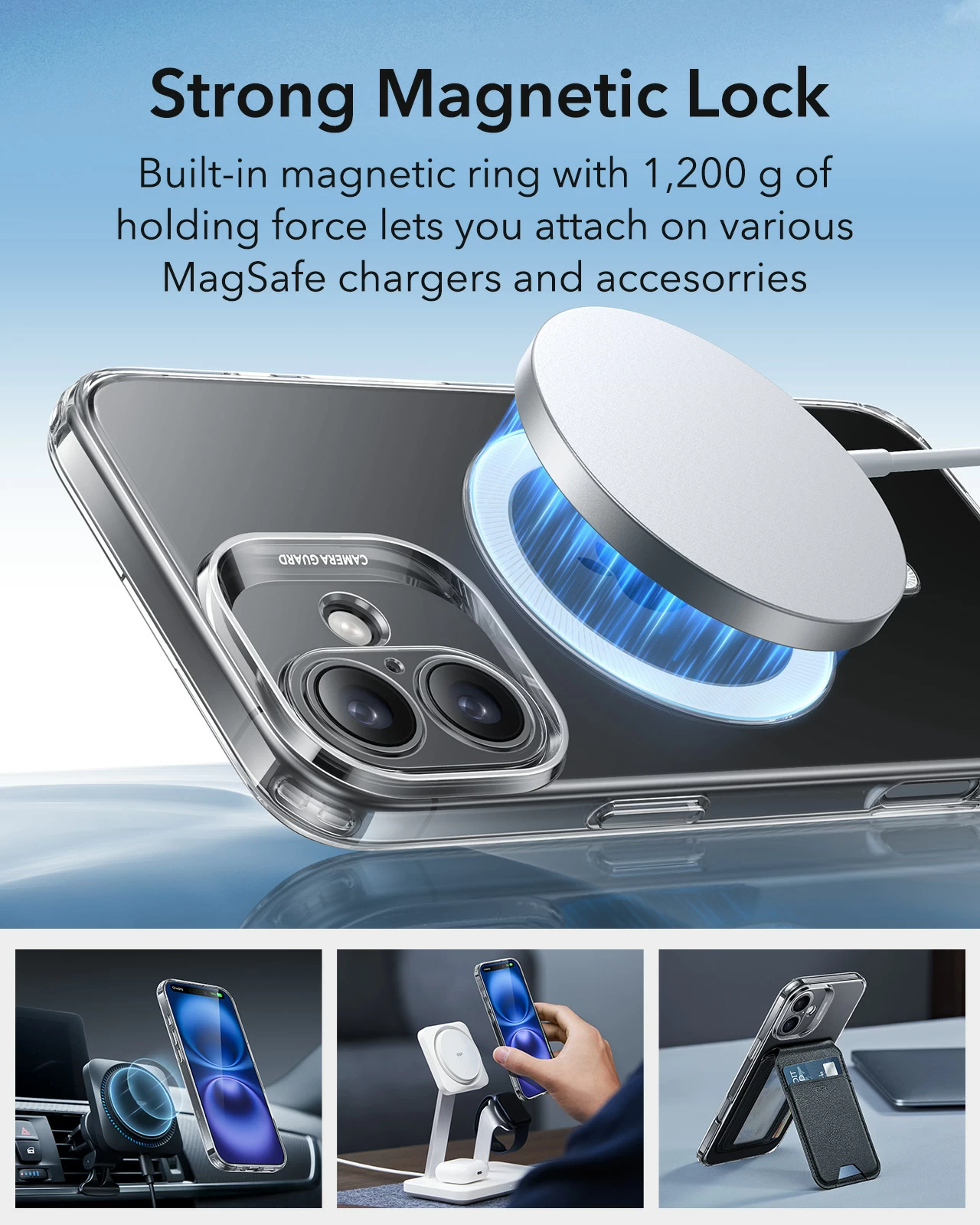ESR Калъф Zero Clear iPhone 16, MagSafe /матово син/ – снимка 3