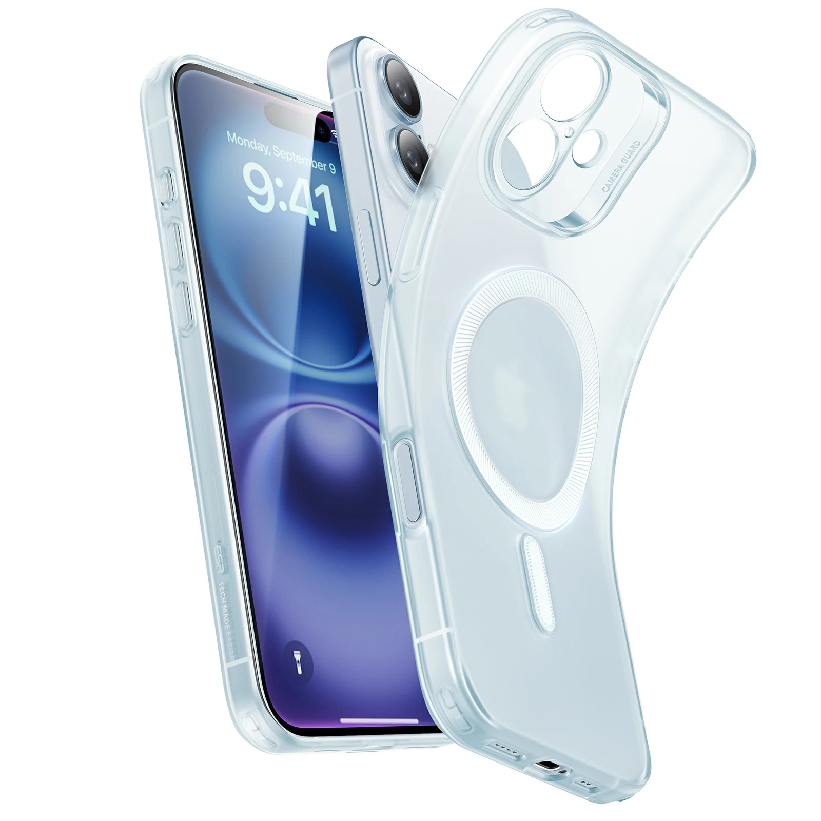 ESR Калъф Zero Clear iPhone 16, MagSafe /матово син/