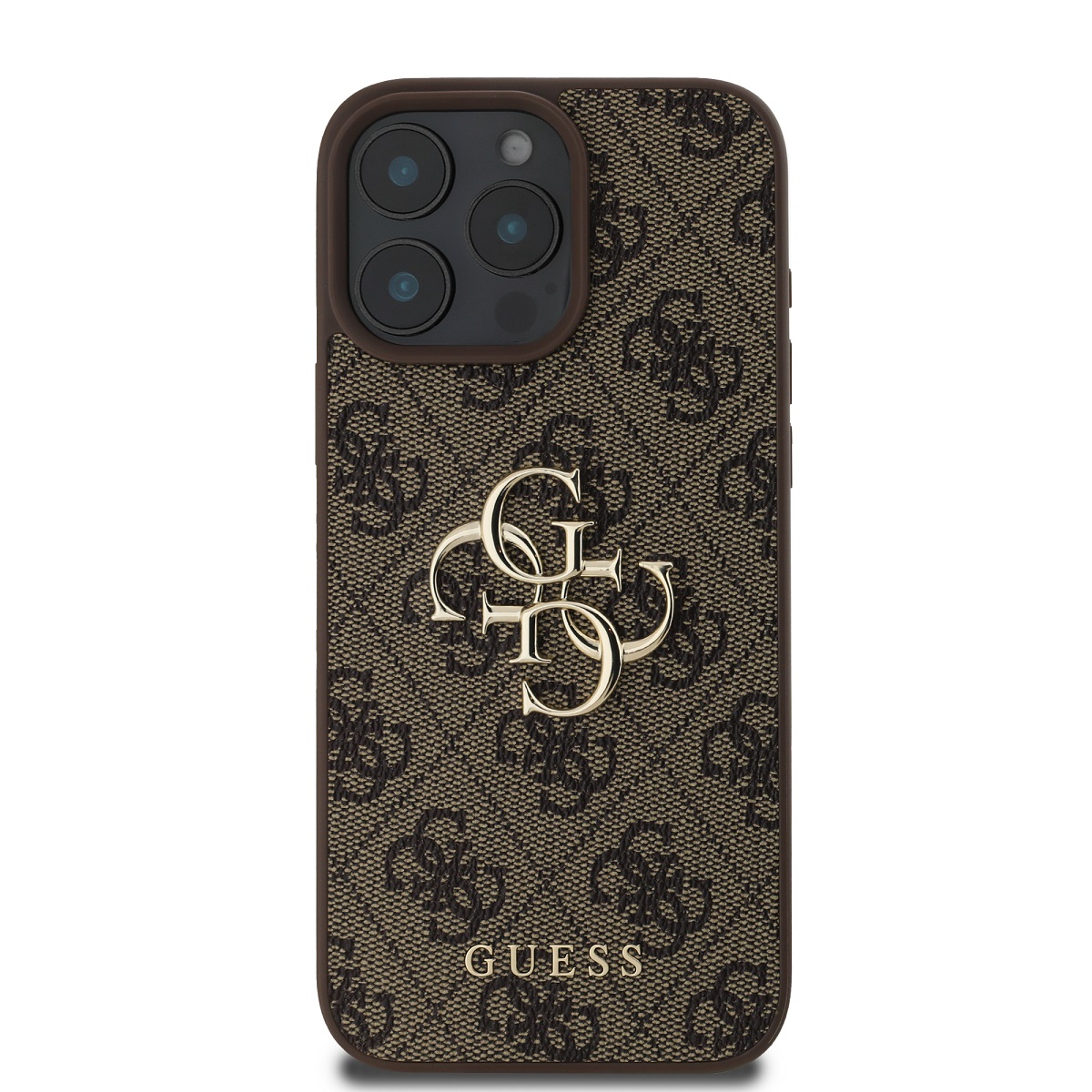 GUESS Калъф Apple iPhone 16 Pro Max, PU 4G Metal Logo, кафяв - GUHCP16X4GMGBR – снимка 2