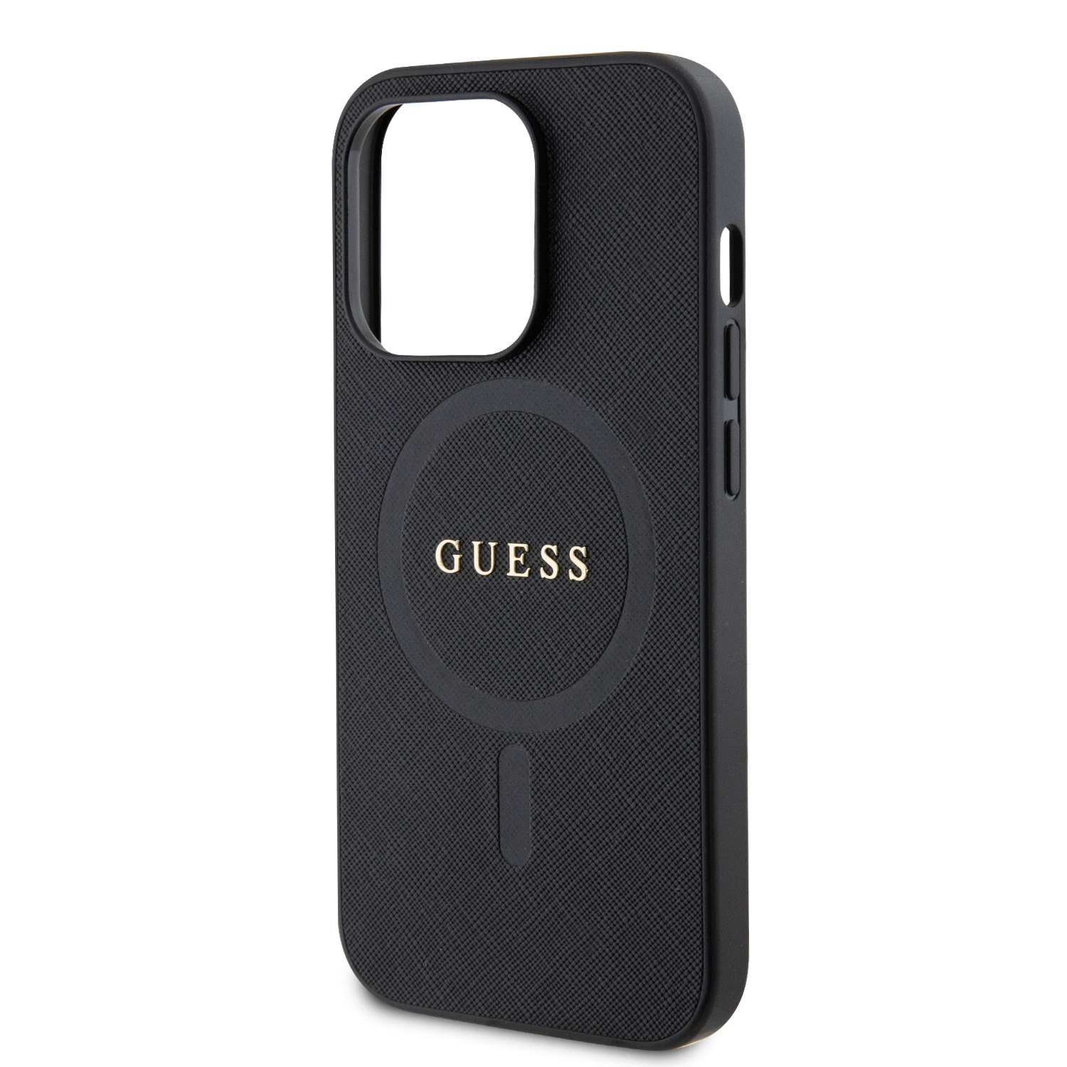 GUESS Калъф Apple iPhone 15 Pro Max, PU Saffiano MagSafe, черен - GUHMP15XPSAHMCK – снимка 3