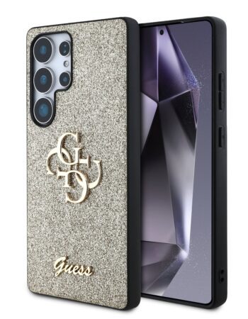 GUESS Калъф Samsung S25 Ultra, PU Fixed Glitter 4G Metal Logo, златен - GUHCS25LHG4SGD