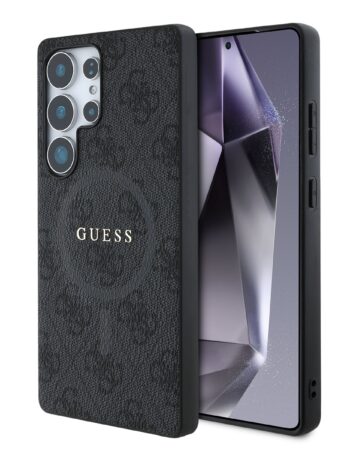 Калъф Guess GUHMS25LG4GFRK Samsung S25 Ultra PU Leather 4G Colored Ring MagSafe Black