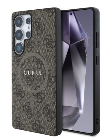 Калъф Guess GUHMS25LG4GFRW Samsung S25 Ultra PU Leather 4G Colored Ring MagSafe Brown
