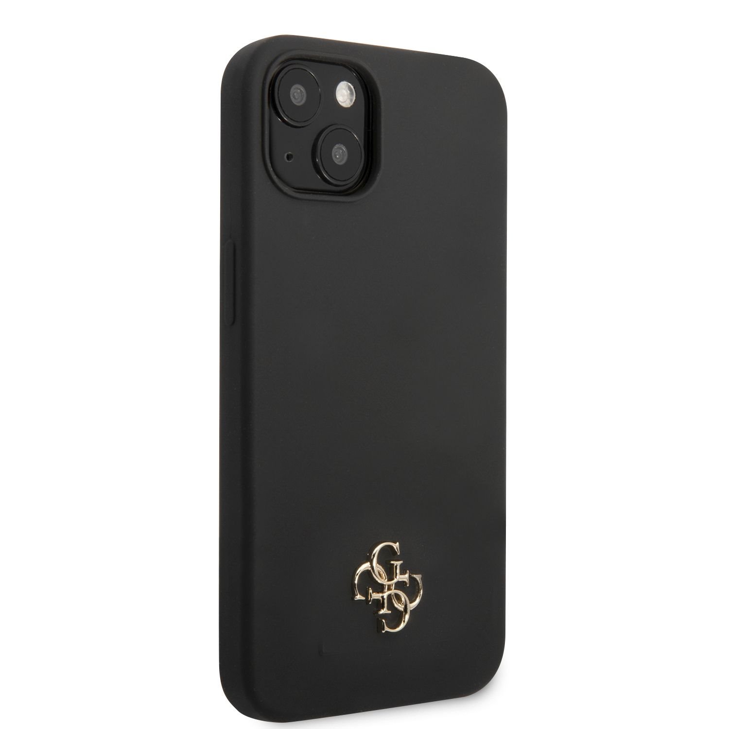 GUESS Калъф Apple iPhone 13 Pro, 4G Silicone Metal Logo, черен - GUHCP13LS4LK – снимка 2