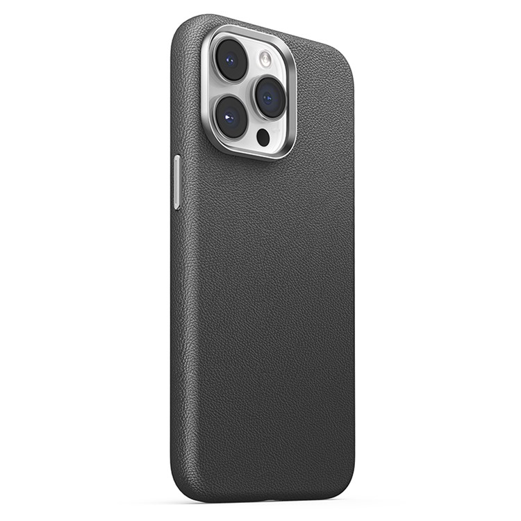 Joyroom Калъф Apple iPhone 15 Pro, Litchi Pattern Series MagSafe, черен