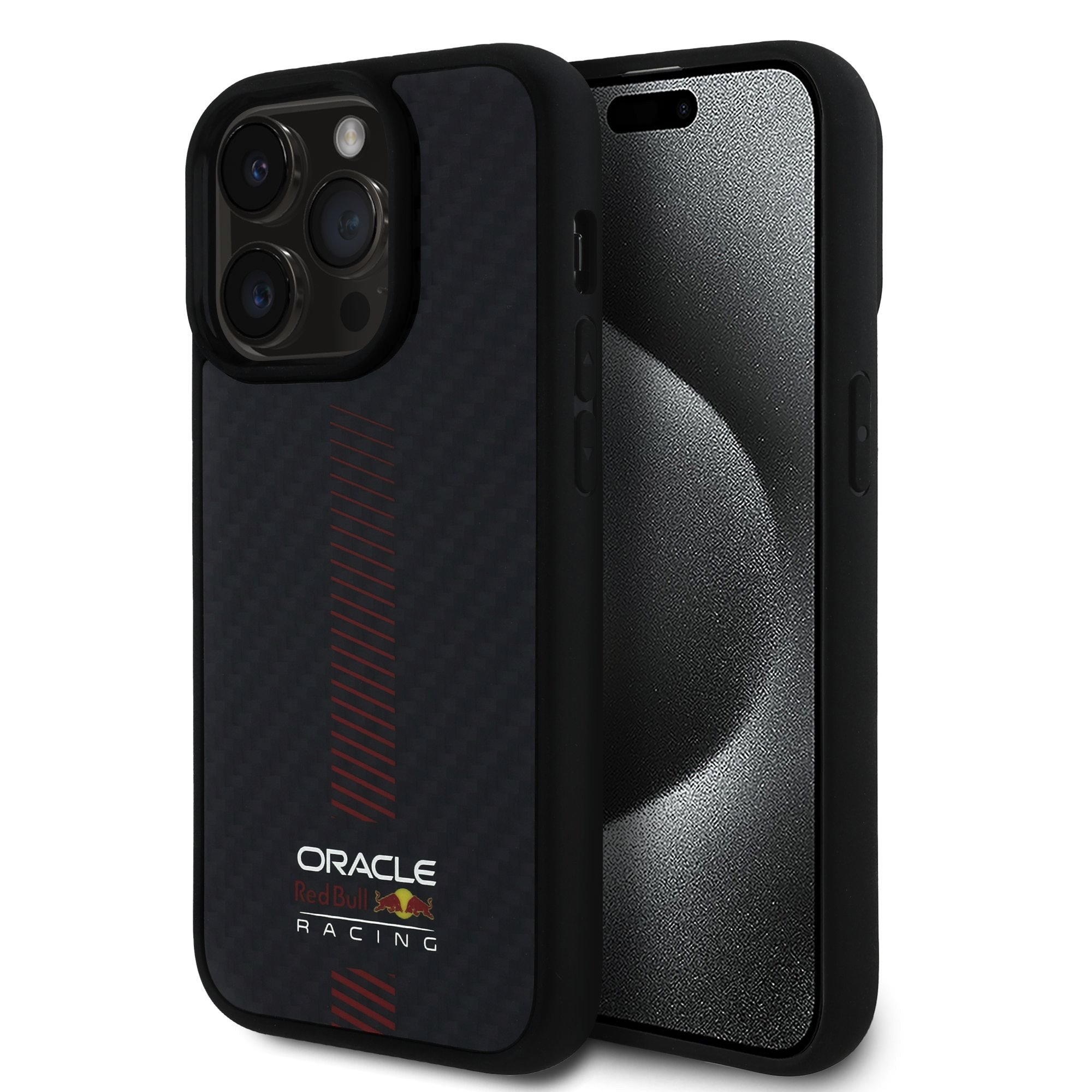 Red Bull Калъф Apple iPhone 14 Pro, Carbon Powerbar MagSafe, черен - RBHMP14L24CFGSMK – снимка 2