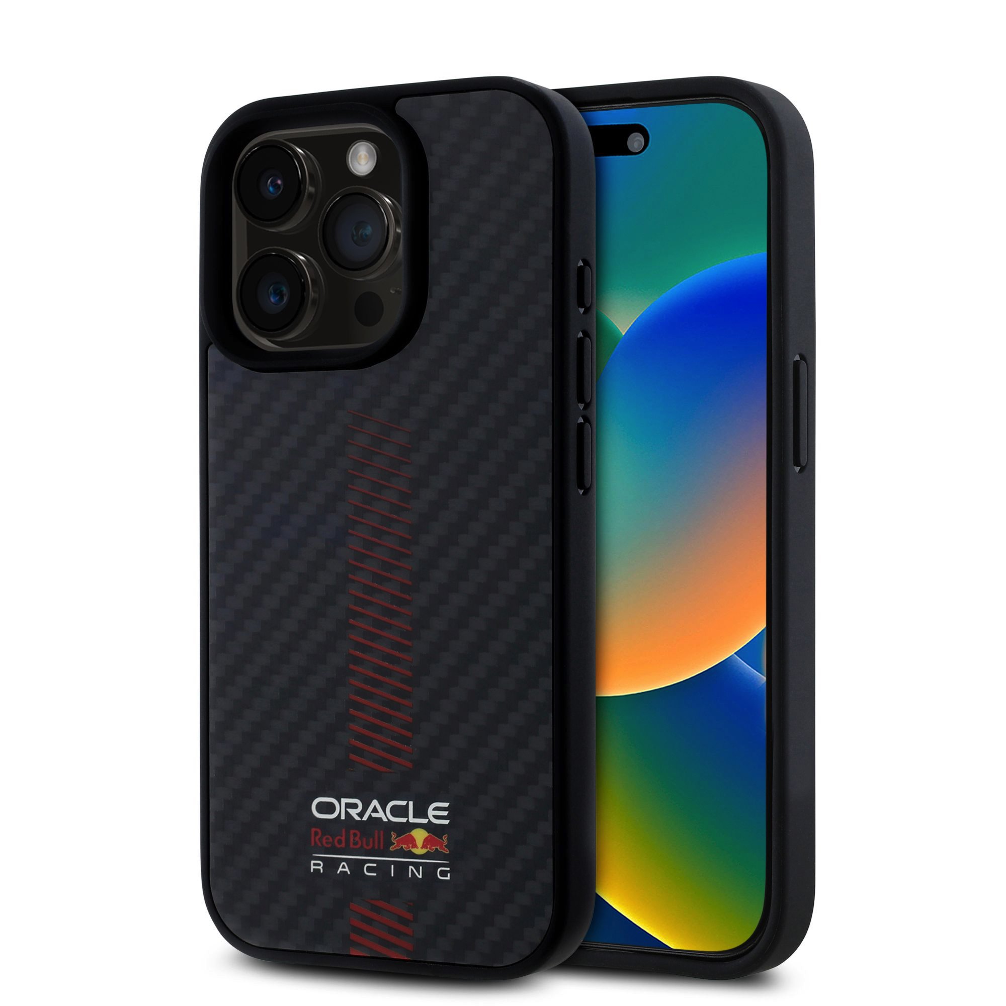Red Bull Калъф Apple iPhone 16 Pro Max, Carbon Powerbar MagSafe, черен - RBHMP16X24CFGSMK