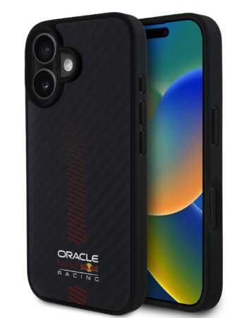 Red Bull Калъф Apple iPhone 16, Carbon Powerbar MagSafe, черен - RBHMP16S24CFGSMK