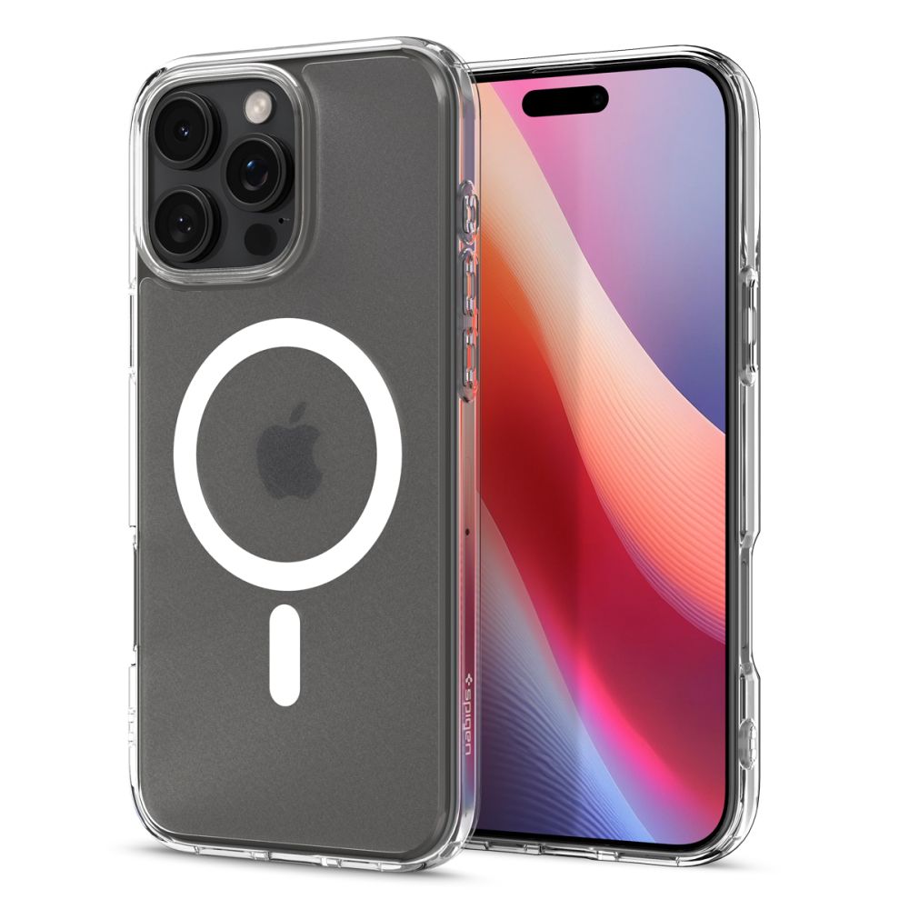 SPIGEN Калъф Ultra Hybrid Apple iPhone 16 Pro, MagSafe /прозрачен мат, бял ринг/ - ACS08133