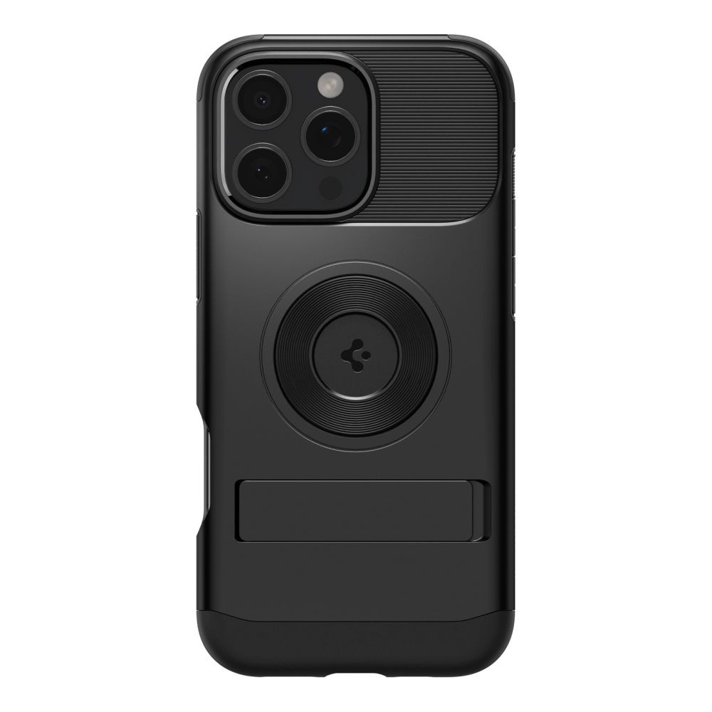 SPIGEN Калъф SLIM Armor със стойка, Apple iPhone 16, MagSafe /черен/ - ACS08227 – снимка 2