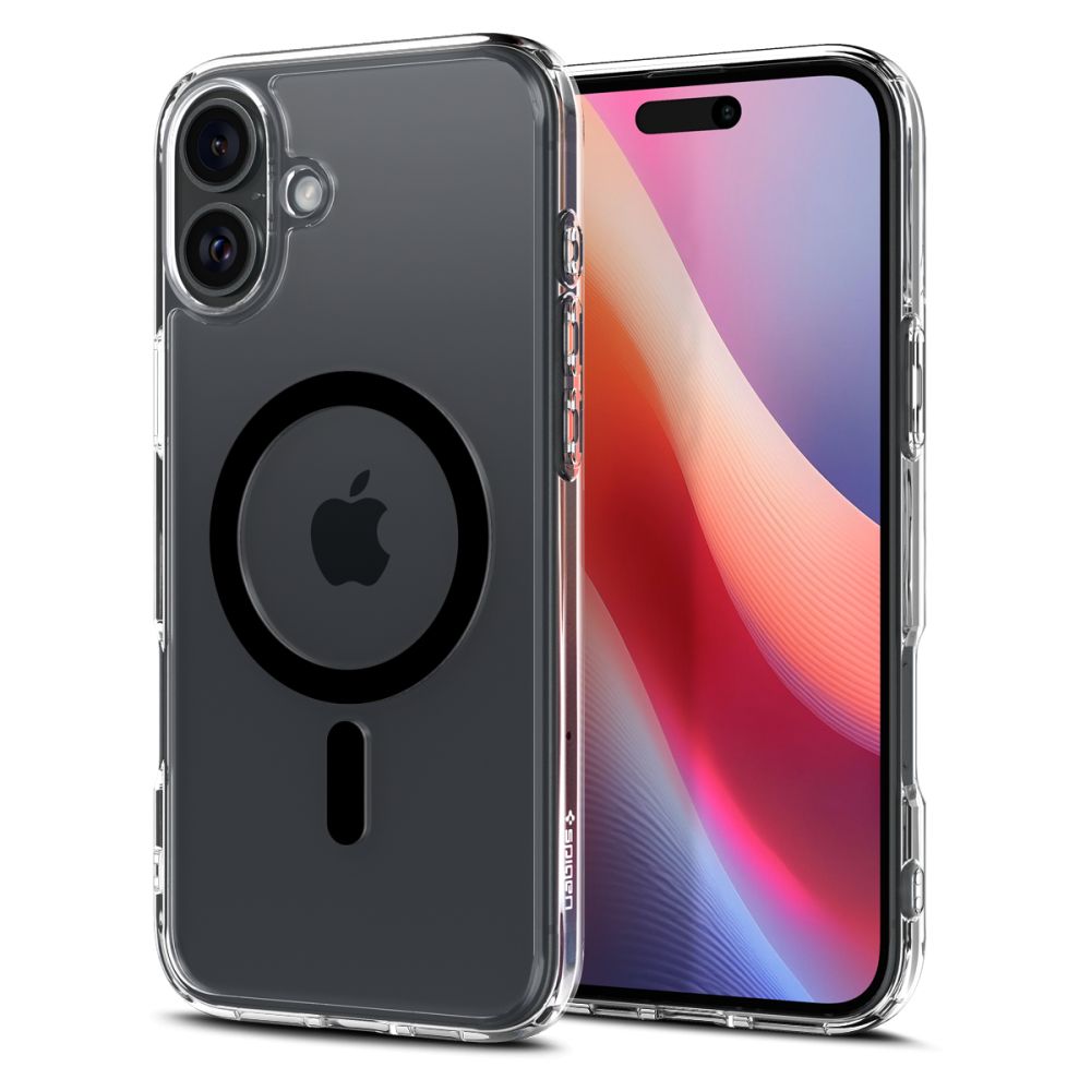 SPIGEN Калъф Ultra Hybrid Apple iPhone 16, MagSafe /прозрачен, черен ринг/ - ACS08206