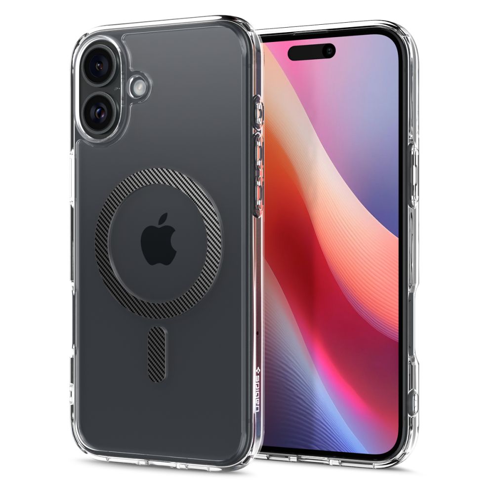 SPIGEN Калъф Ultra Hybrid Apple iPhone 16, MagSafe /прозрачен, карбонов ринг/ - ACS08207