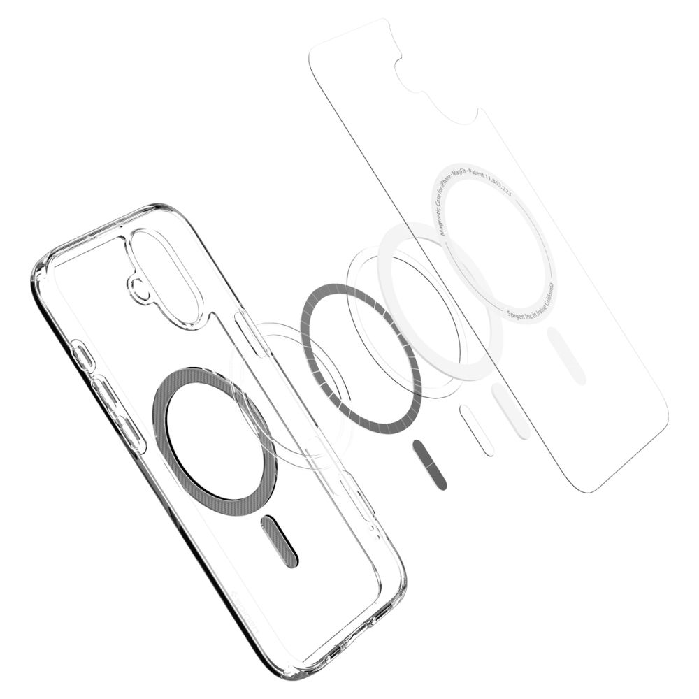 SPIGEN Калъф Ultra Hybrid Apple iPhone 16, MagSafe /прозрачен, карбонов ринг/ - ACS08207 – снимка 3
