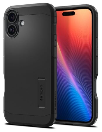 SPIGEN Калъф Tough Armor със стойка, Apple iPhone 16, MagSafe /черен/ - ACS08216