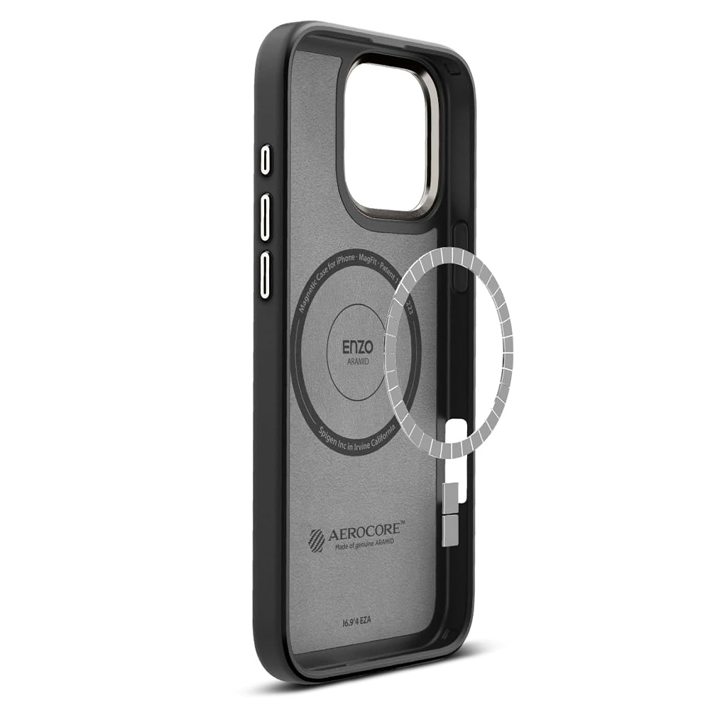 SPIGEN Калъф Enzo ARAMID Apple iPhone 16 Pro Max, MagSafe /черен/ - ACS08501 – снимка 2