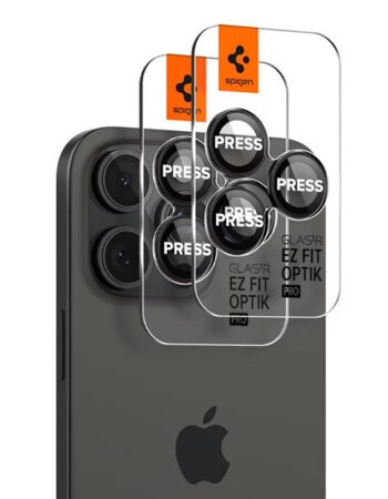 SPIGEN Camera Lens Optik Pro Glass tR.Ez Fit Apple iPhone 16 Pro/16 Pro Max, SET 2бр. /черни/ - AGL05205