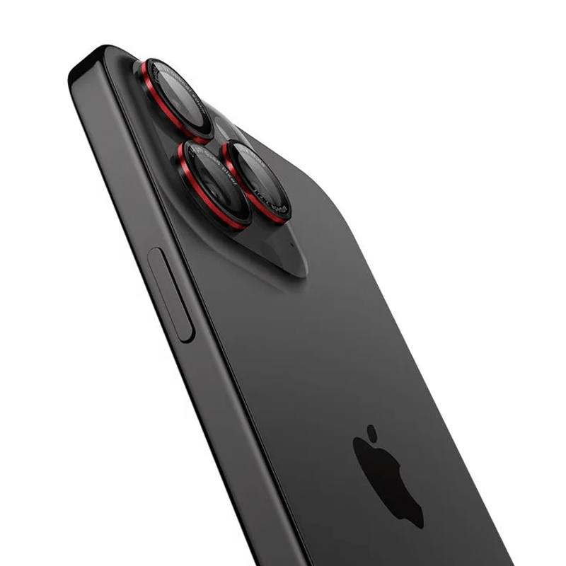 SPIGEN Camera Lens Optik Pro Glass tR.Ez Fit L-Series Apple iPhone 16 Pro/16 Pro Max, SET 2бр. /черни + червено/ - AGL05217 – снимка 2