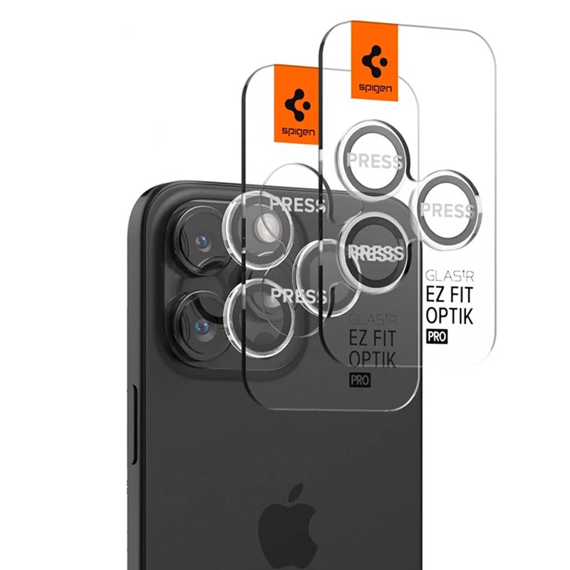 SPIGEN Camera Lens Optik Pro Glass tR.Ez Fit Apple iPhone 16 Pro/16 Pro Max, SET 2бр. /прозрачни/ - AGL06914