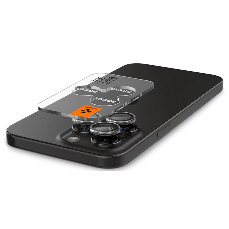 SPIGEN Camera Lens Optik Pro Glass tR.Ez Fit Apple iPhone 16 Pro/16 Pro Max, SET 2бр. /прозрачни/ - AGL06914 – снимка 3