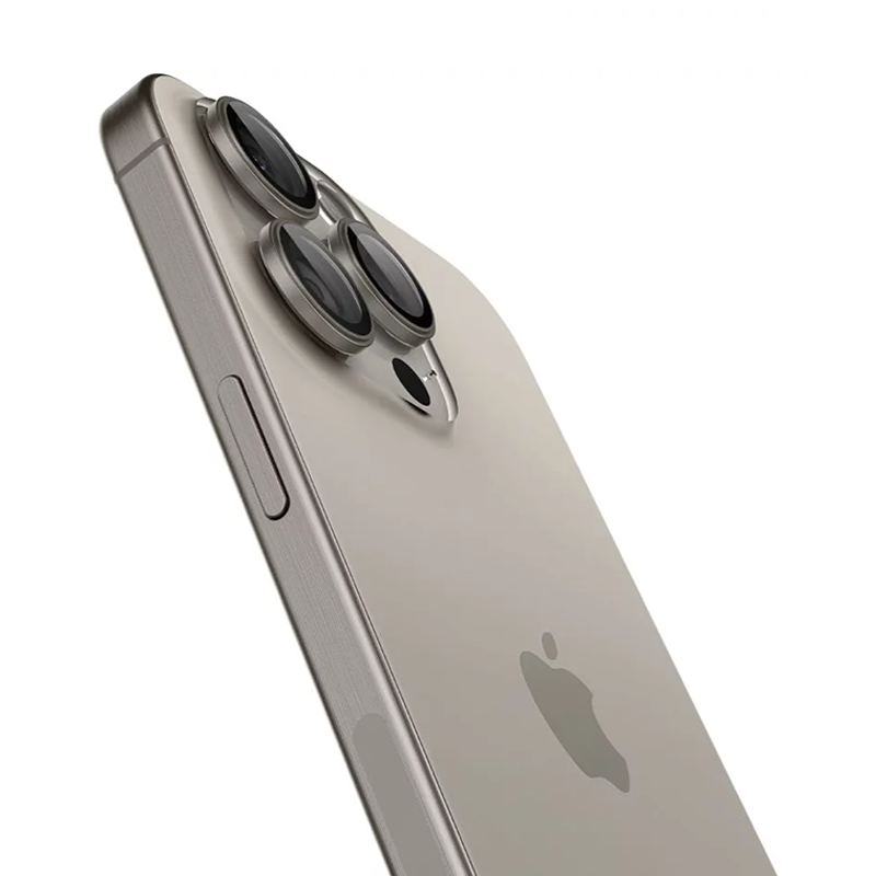 SPIGEN Camera Lens Optik Pro Glass tR.Ez Fit Apple iPhone 17/16/15 Pro/ 17/16/15 Pro Max SET 2бр. /титаниеви/ - AGL07163 – снимка 3