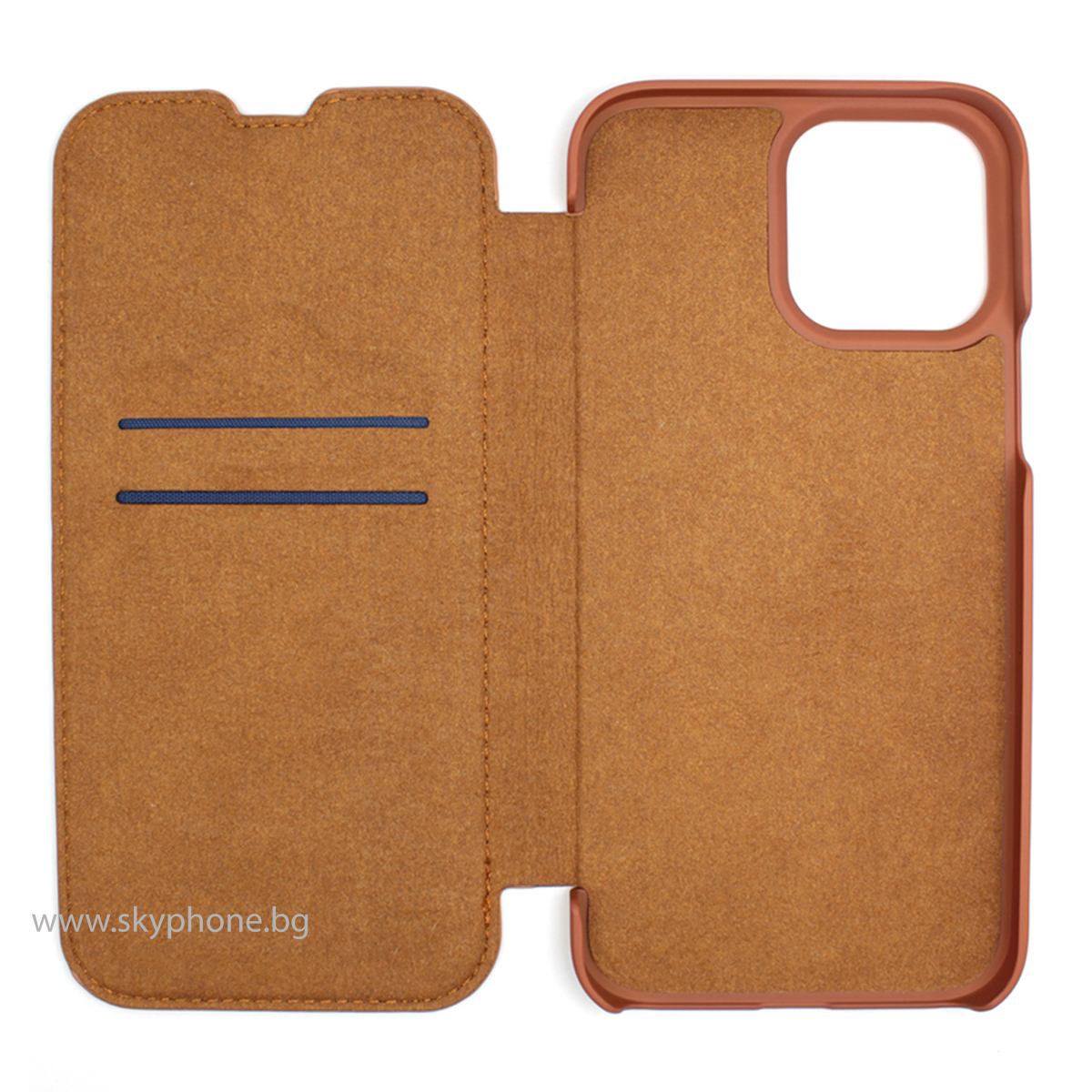 XO Калъф Leather Book Apple iPhone 13 Pro Max /светлокафяв/ – снимка 4