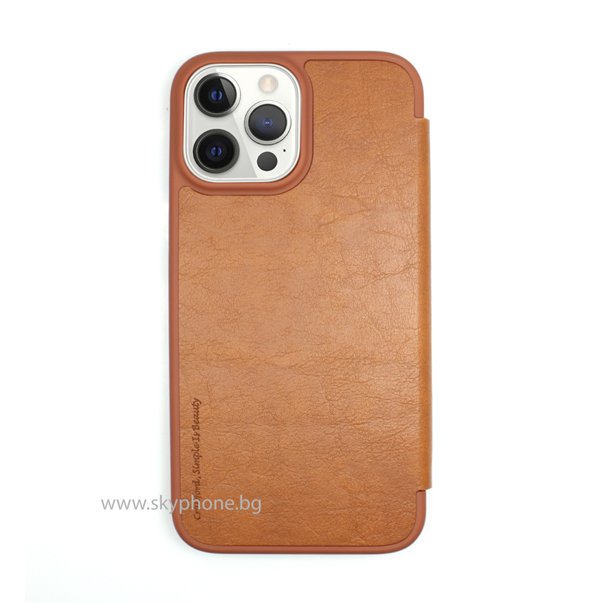XO Калъф Leather Book Apple iPhone 13 Pro Max /светлокафяв/ – снимка 3