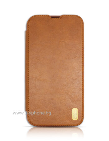 XO Калъф Leather Book Apple iPhone 13 Pro Max /светлокафяв/