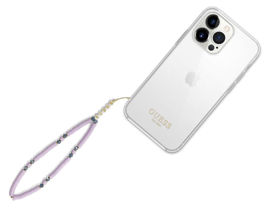 GUESS Верижка за телефон, Heishi Beads, лилав - GUSTPEARU