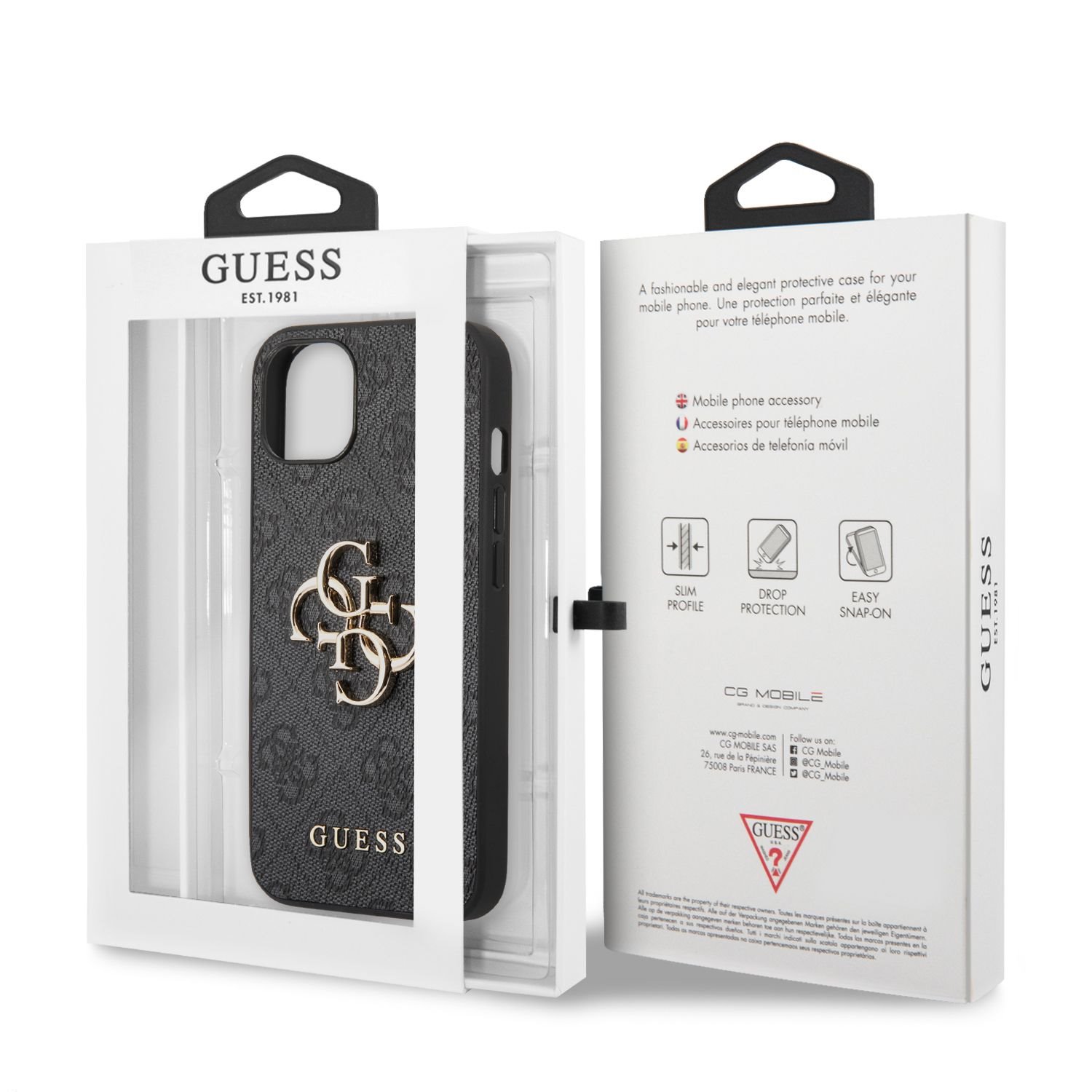 GUESS Калъф Apple iPhone 14 Pro Max, Metal Logo, сив - GUHCP14X4GMGGR - Image 6