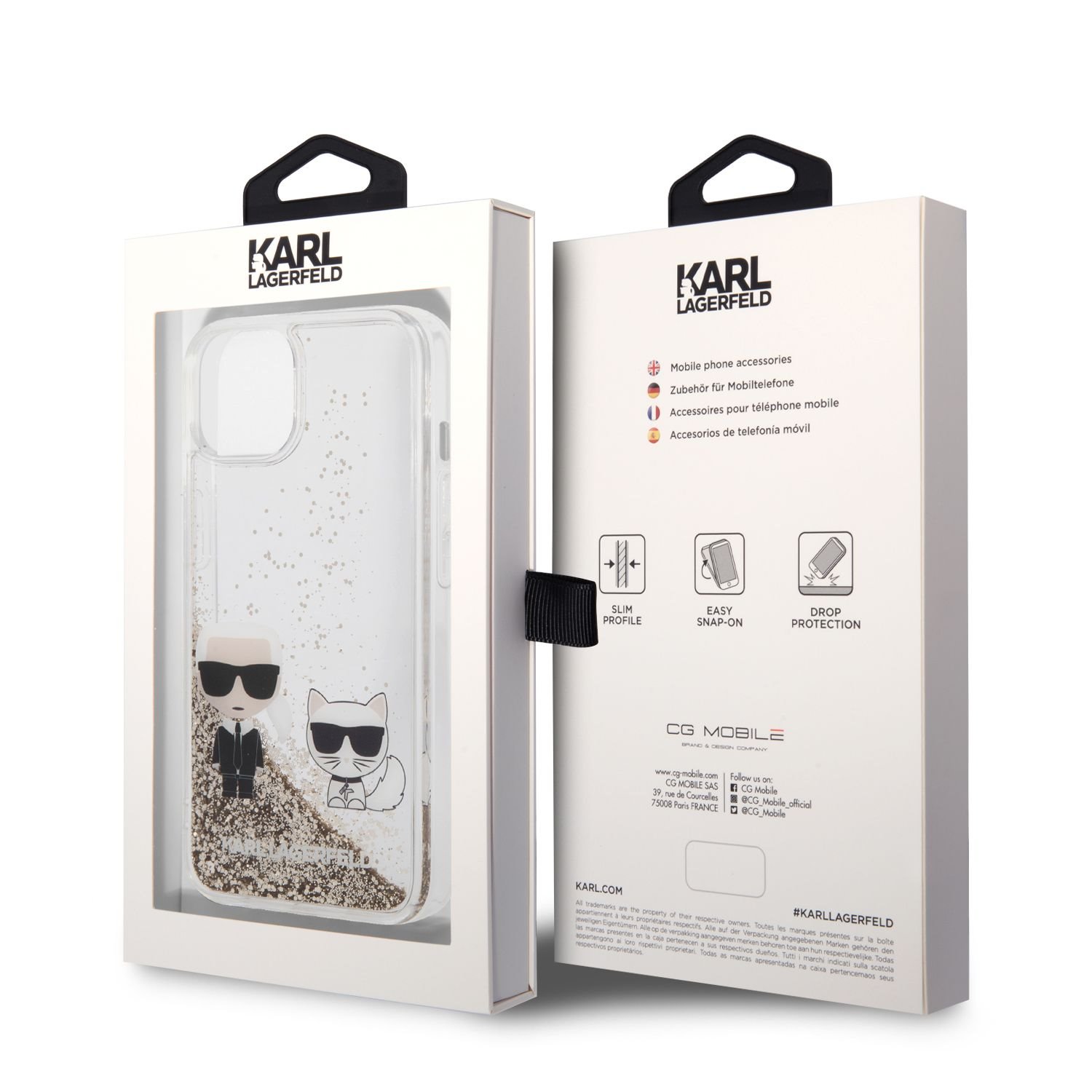 Karl Lagerfeld Калъф Apple iPhone 14 Plus, Liquid Glitter K/C /прозрачен/ - KLHCP14MGKCD - Image 6