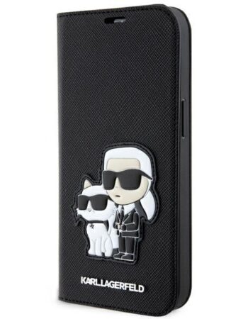 Karl Lagerfeld Калъф Apple iPhone 14 Pro, PU Saffiano K/C NFT Book /черен/ - KLBKP14LSANKCPK