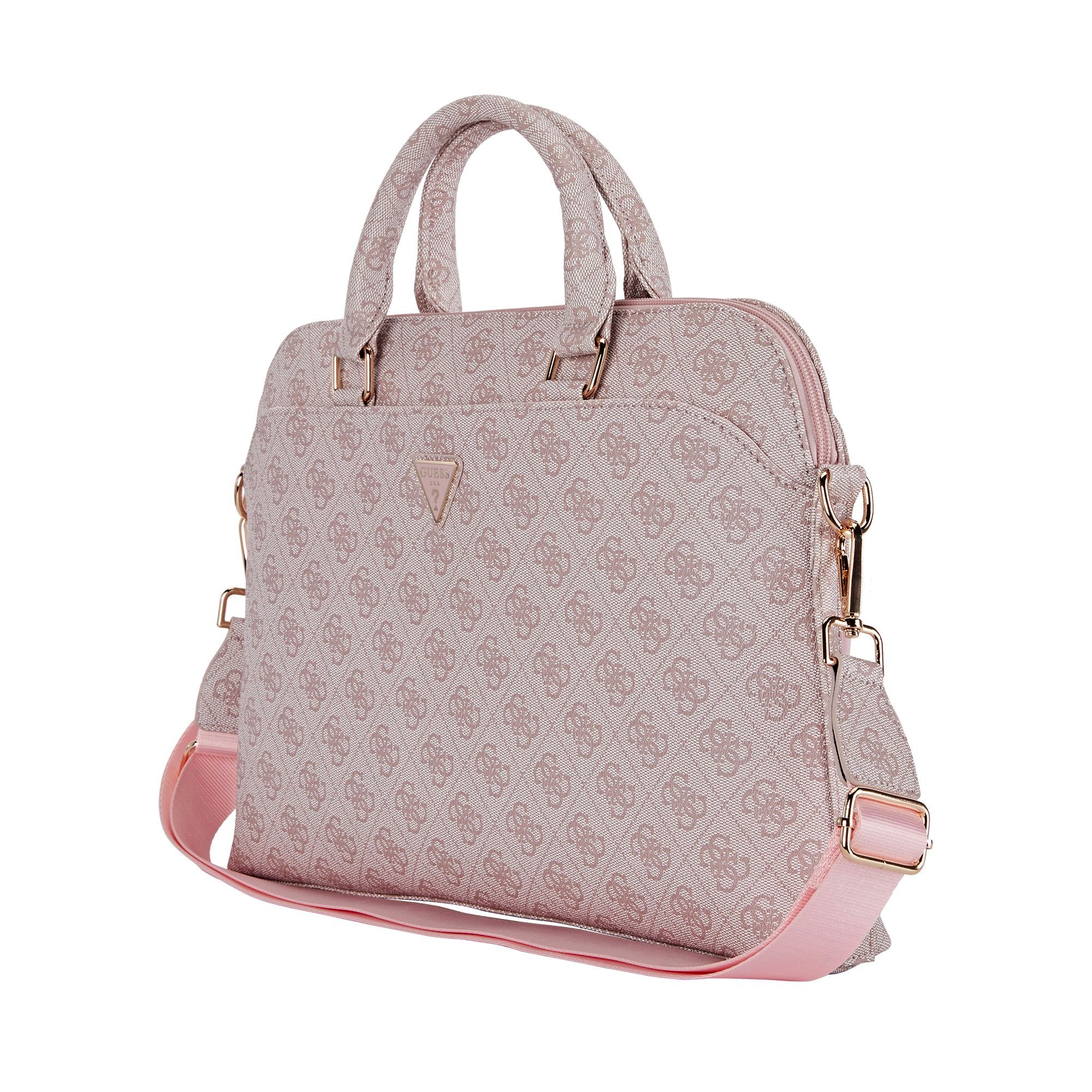 GUESS Чанта за лаптоп 13/14/15inch, PU 4G Triangle Logo /розов/ - GUCB15P4DPTP