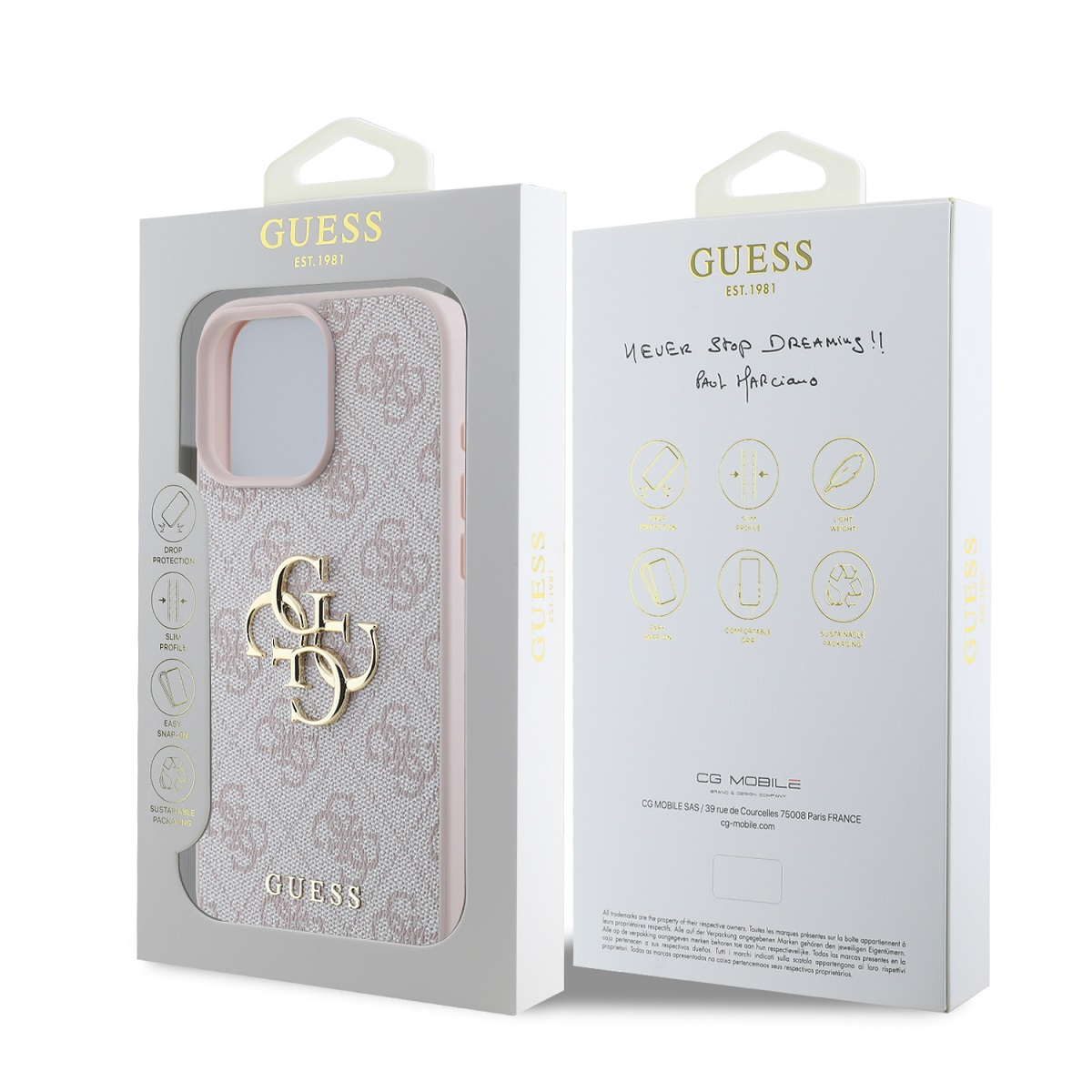 GUESS Калъф Apple iPhone 16 Pro Max, PU 4G Metal Logo, розов - GUHCP16X4GMGPI - Image 6