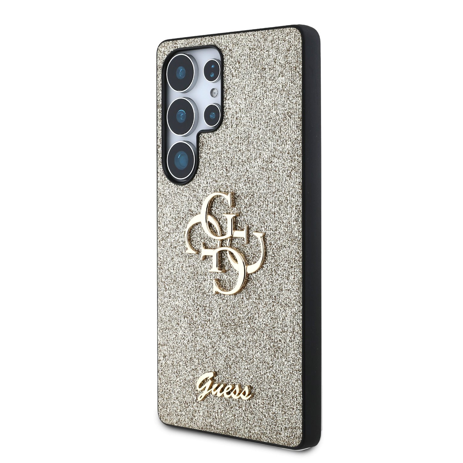 GUESS Калъф Samsung S25 Ultra, PU Fixed Glitter 4G Metal Logo, златен - GUHCS25LHG4SGD