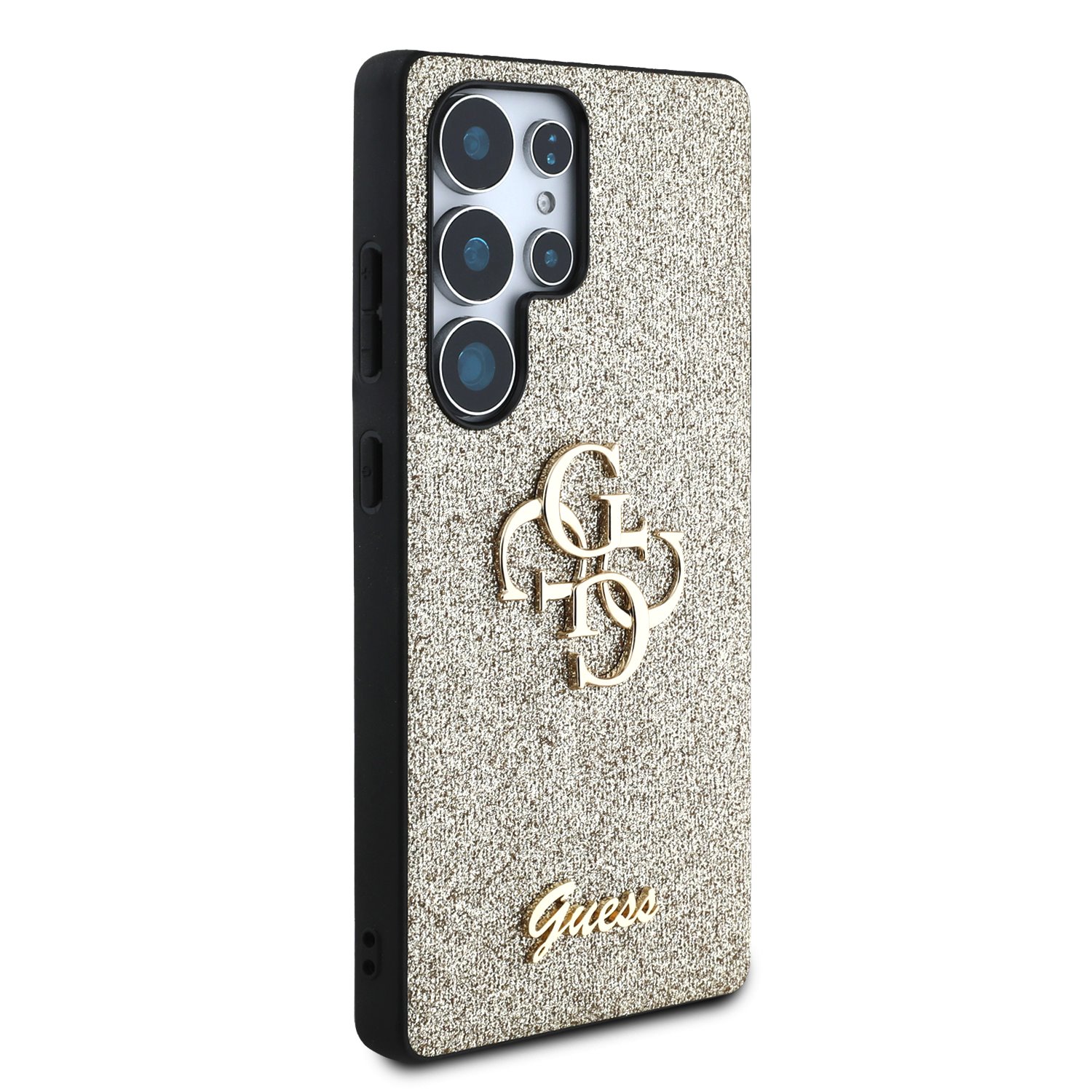 GUESS Калъф Samsung S25 Ultra, PU Fixed Glitter 4G Metal Logo, златен - GUHCS25LHG4SGD
