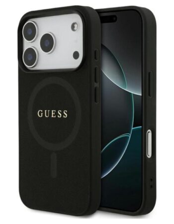 GUESS Калъф Apple iPhone 17 Pro, Saffiano Classic Logo MagSafe, черен - GUHMP17LPSAHMCK