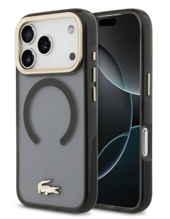 LACOSTE Калъф Apple iPhone 17 Pro, PC/TPU Frosted Finish Gold Logo MagSafe /черен/ - LCHMP17LUFWAK