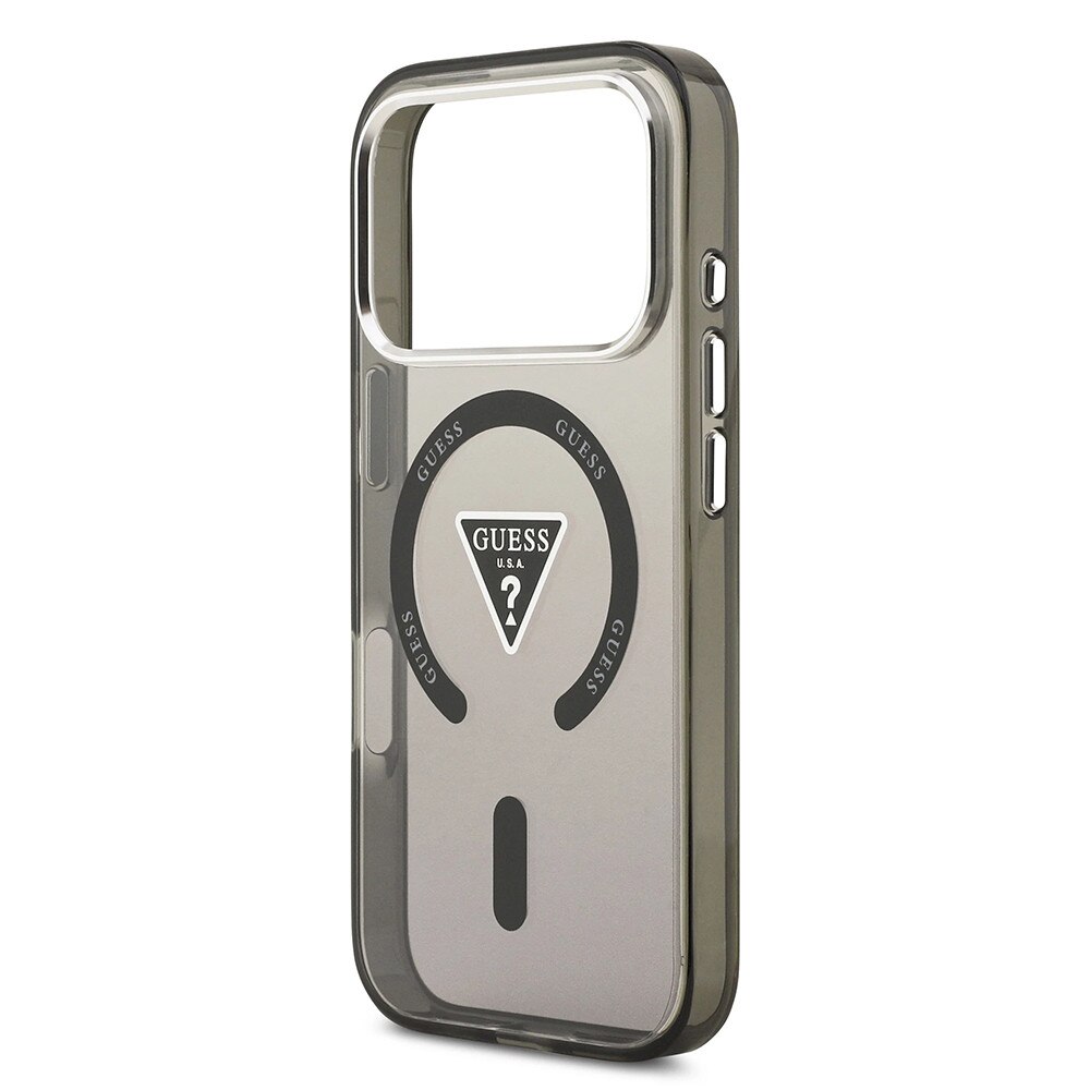 GUESS Калъф Apple iPhone 17 Pro, IML Gradient Triangle Logo MagSafe, черен - GUHMP17LHGTMLCGK