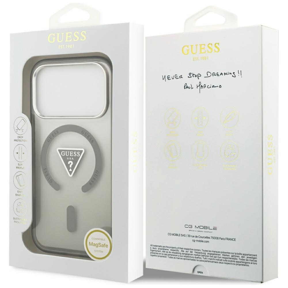 GUESS Калъф Apple iPhone 17 Pro, IML Gradient Triangle Logo MagSafe, khaki - GUHMP17LHGTMLCGA