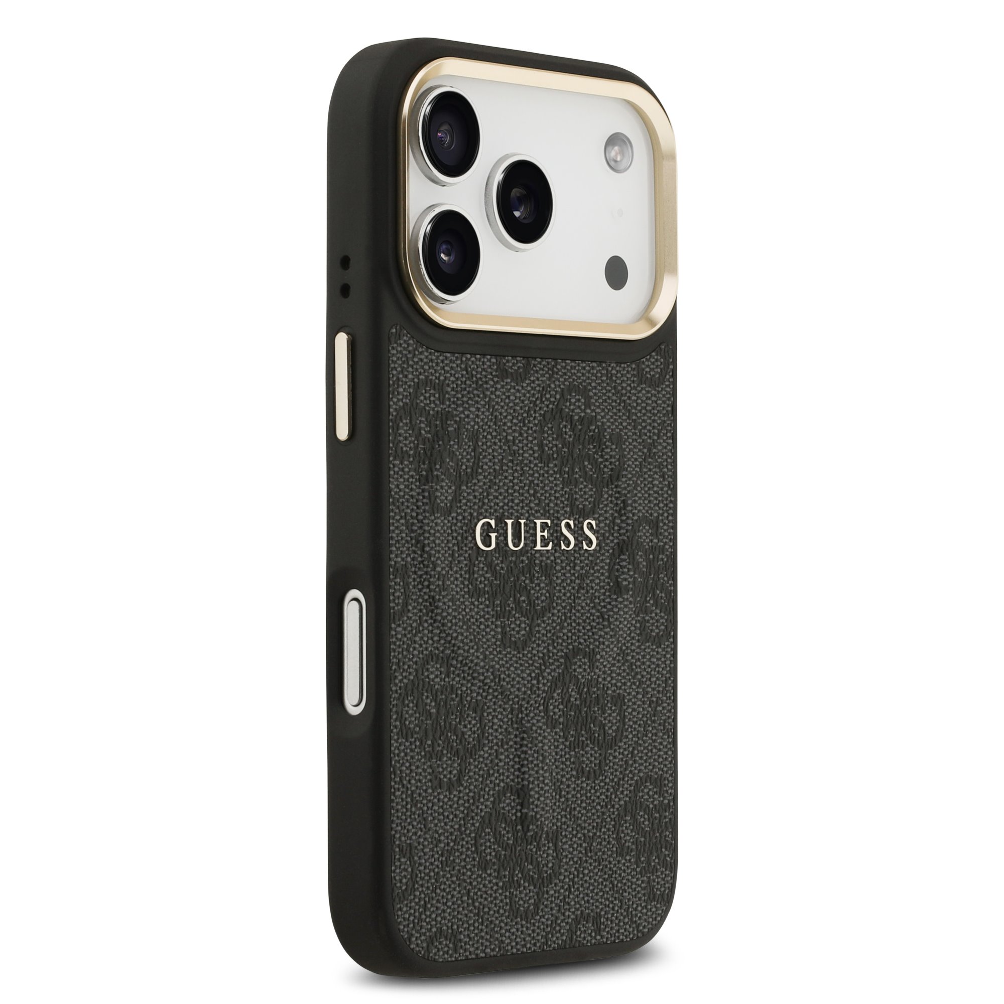 GUESS Калъф Apple iPhone 17 Pro, PU Leather 4G Gold Frame MagSafe, черен - GUHMP17LP4MSEGCK