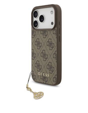 GUESS Калъф Apple iPhone 17 Pro, 4G Charm Tone on Tone MagSafe, кафяв - GUHMP17LGF4GCW