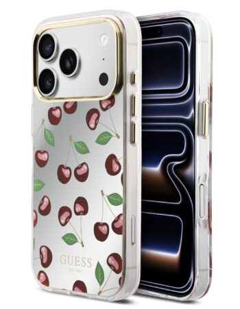 GUESS Калъф Apple iPhone 17 Pro, PC/TPU Mirror Glitter Cherry MagSafe - GUHMP17L5HMRCGEG