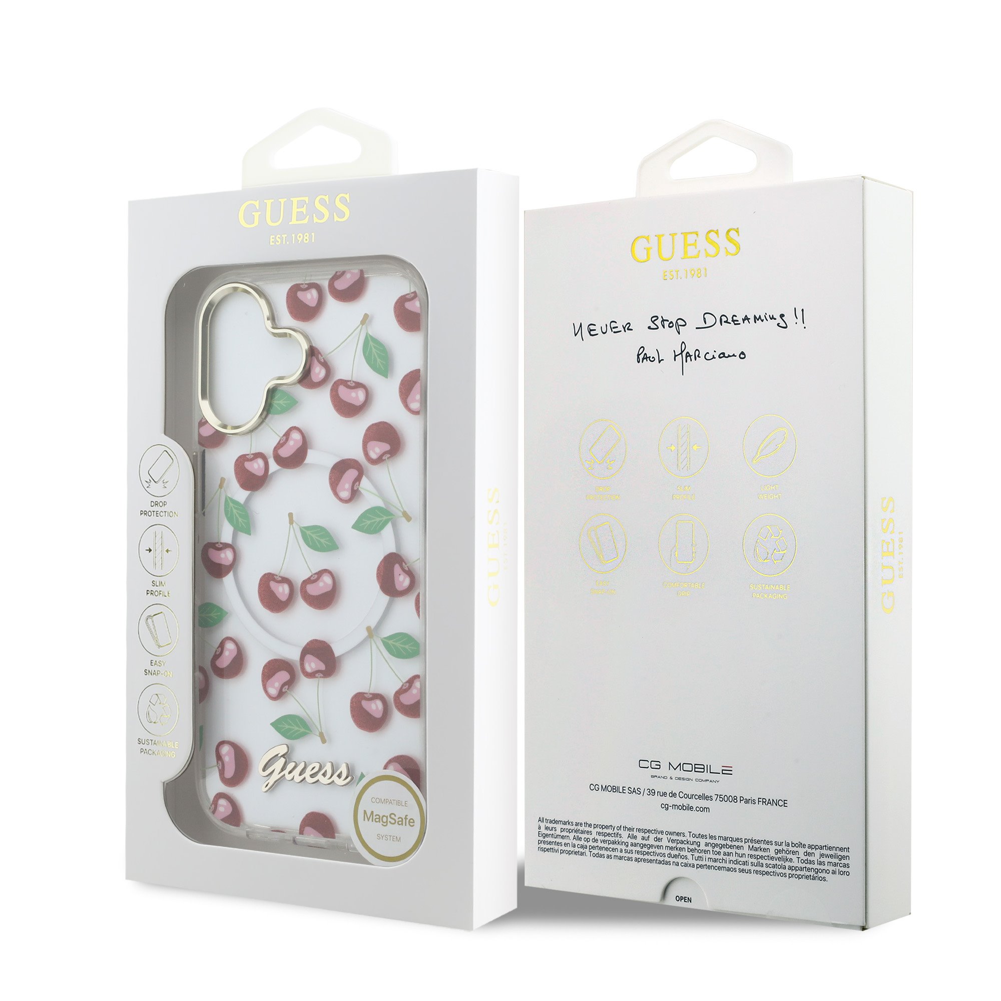 GUESS Калъф Apple iPhone 17, IML Glitter Cherry MagSafe - GUHMP17S5HTCGMEH