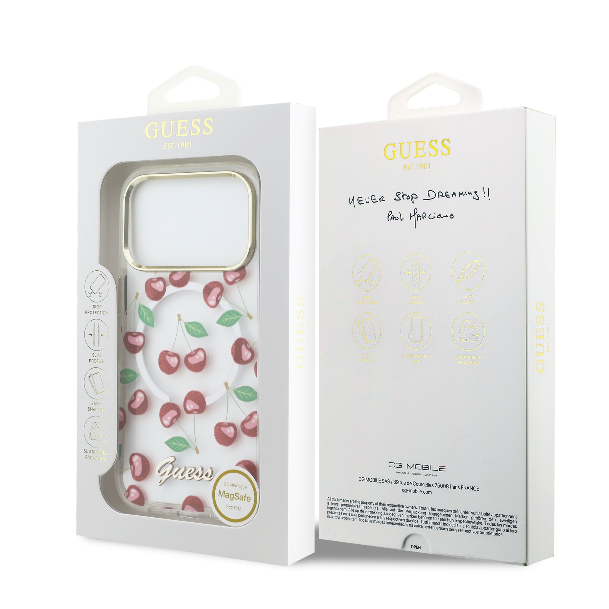 GUESS Калъф Apple iPhone 17 Pro, IML Glitter Cherry MagSafe - GUHMP17L5HTCGMEH - Image 2