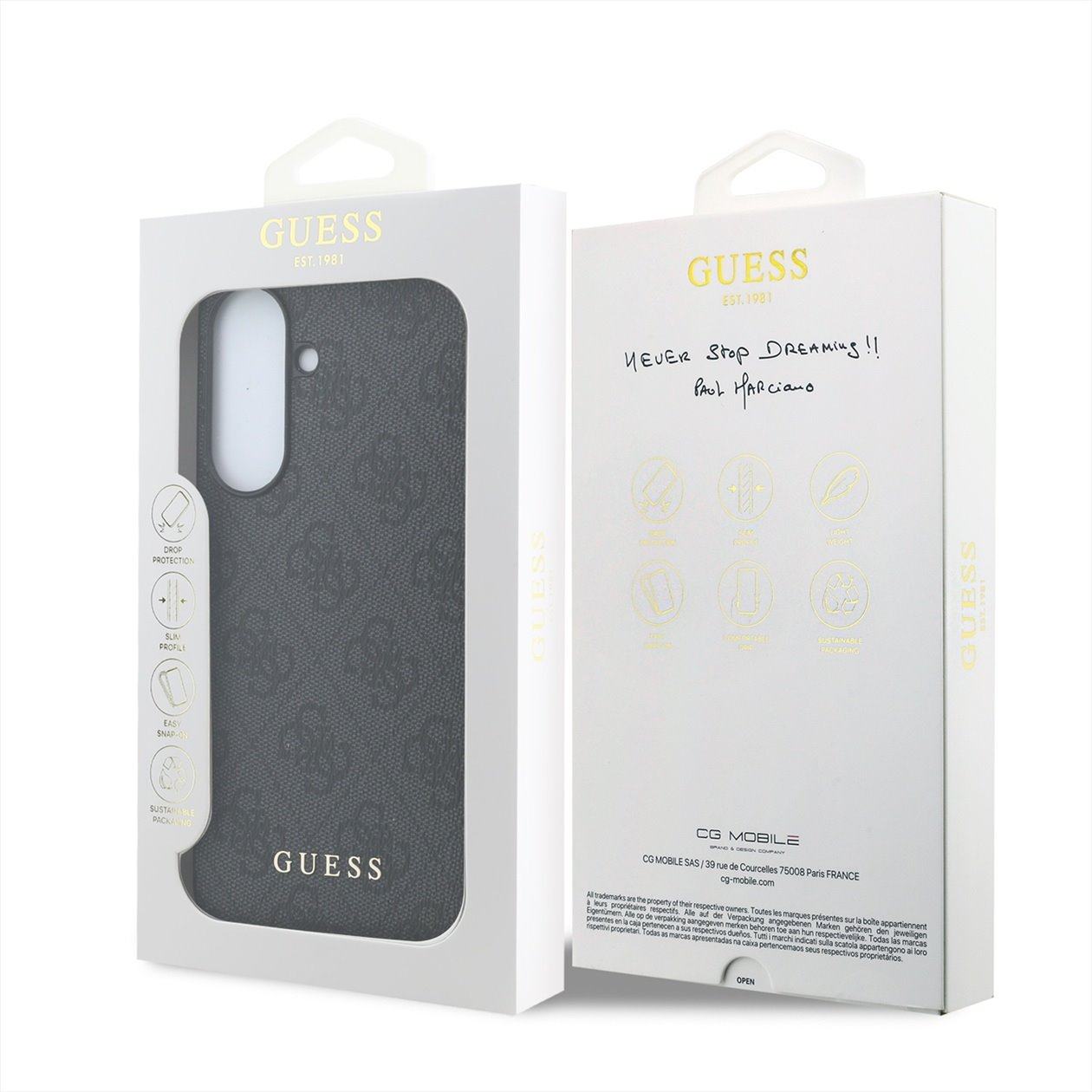 GUESS Калъф Samsung A57, PU 4G Metal Classic Logo /сив/ - GUHCSA57G4GFGR