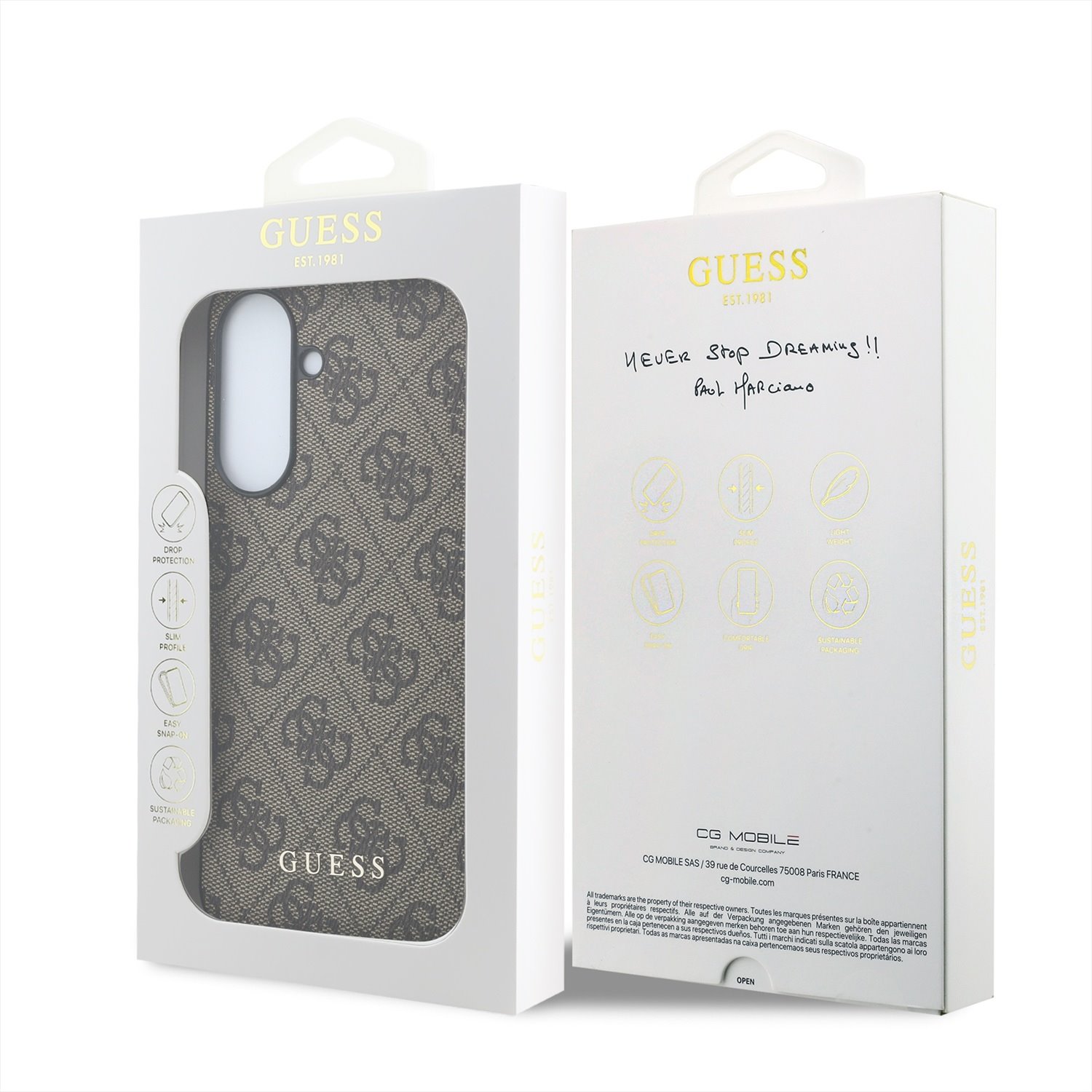 GUESS Калъф Samsung A57, PU 4G Metal Classic Logo /кафяв/ - GUHCSA57G4GFBR